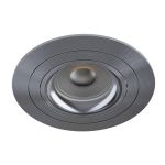 Noxion Encastré Spot Logic MR16 Inclinable Brillant Gris | 92mm - Diamètre 80mm - IP20 - Incl. GU10 Culot
