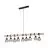 Eglo Suspension Luminaire Townshend 5 Acier Bois Noir | IP20 - Convient pour 9x E27 
