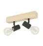 Eglo Plafonnier Townshend 3 Bois Acier Noir | IP20 - Convient pour 2x E27 